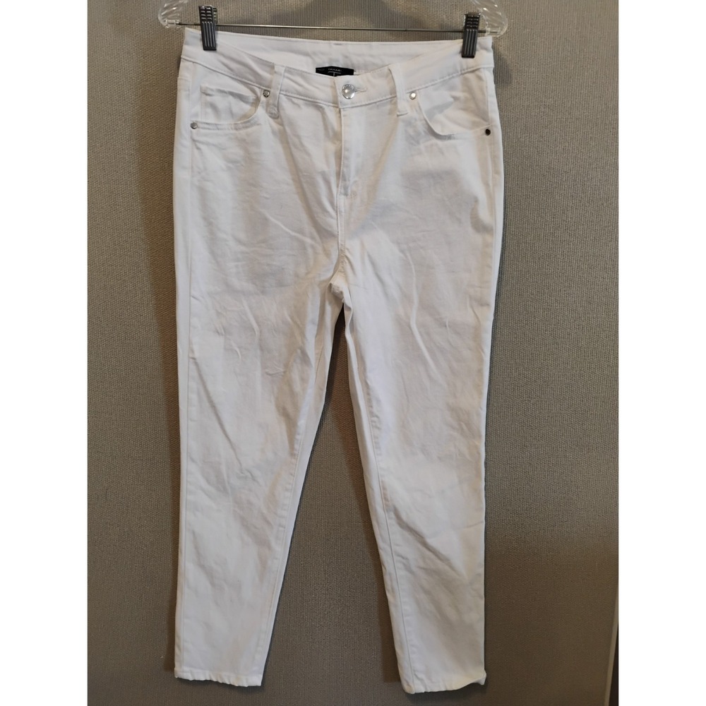 T Tahari Slim White Jeans Size 8 30 x 27 w/a 10" front rise